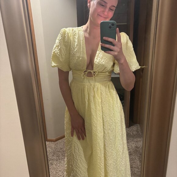 Abercrombie & Fitch Yellow Keyhole Dress NWT - Picture 7 of 7